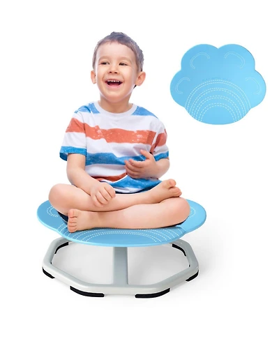 Sugift Kids Sensory Swivel Chair with 360 Degree Spin and Non-Slip Metal Base