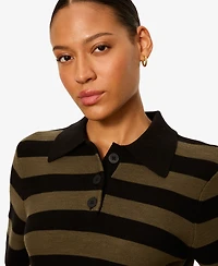 Sanctuary Women's For Keeps Short-Sleeve Striped Polo Sweater