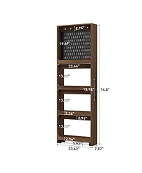 Tribesigns Extra Tall Slim Storage Cart Next to Fridge, Mobile Shelf