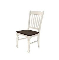 A-America British Isles Slatback Sidechair, Chalk-Cocoa Bean Finish