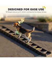 PawHut Dog Stairs for Car Truck Suv, Foldable Ramp Large Medium Small Dogs