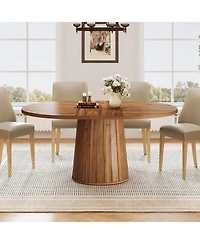 Tribesigns 55.11" Oval Dining Table for 6 with Pedestal
