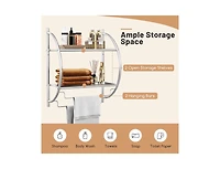 Slickblue 2-Tier Wall Mount Shower Organizer Towel Storage Rack
