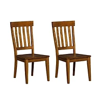 Starlight Canyon Home Elegant Brown Solid Wood Dining Chairs Set of 2 with Slatback Design