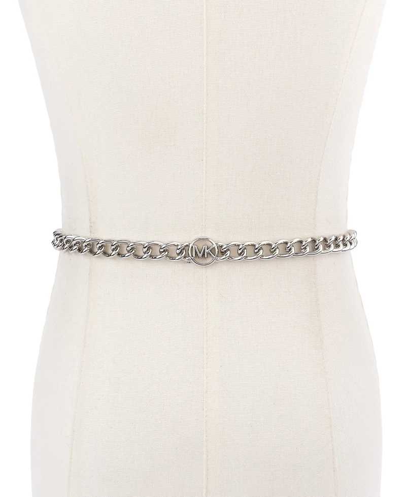 Michael Kors Women's Mk Logo Metal Chain Belt