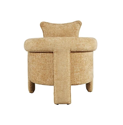 Jofran Adley Modern Upholstered Vintage Accent Armchair with Pillow