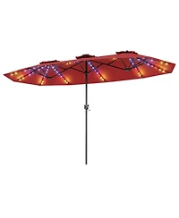 Sugift Double-Sided Patio Umbrella Solar Color Changing Led with 12 Modes