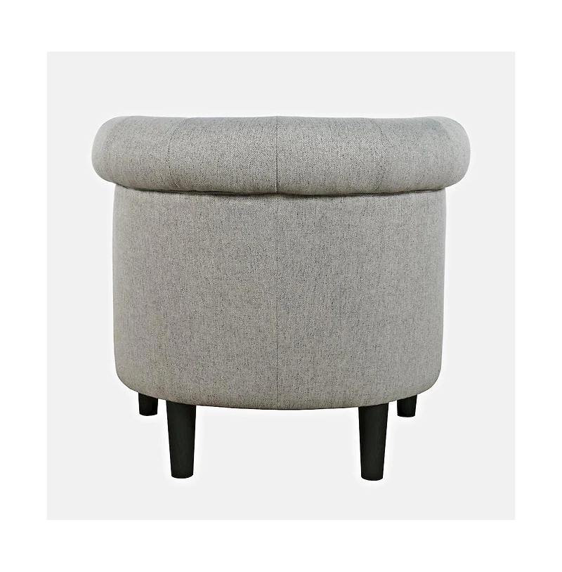 Jofran Transitional Contemporary Upholstered Barrel Curved Back Accent Chair