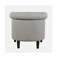 Jofran Transitional Contemporary Upholstered Barrel Curved Back Accent Chair