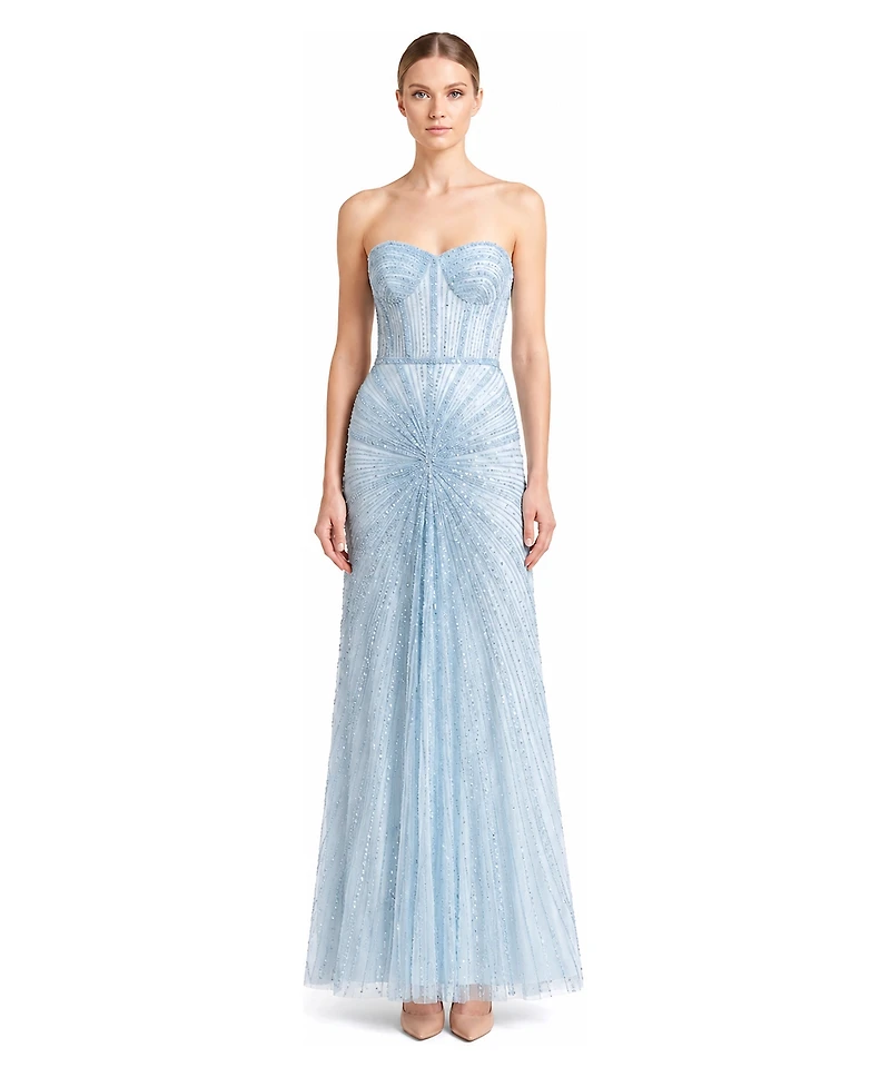 Lara Plus Size Strapless Sweetheart Beaded Gown