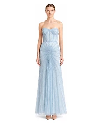 Lara Plus Size Strapless Sweetheart Beaded Gown