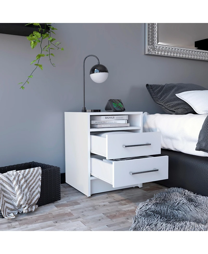 Flynama 2-Drawer Multi-purpose Nightstand