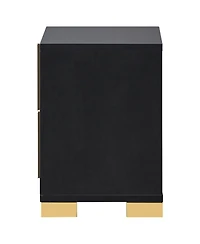 Flynama 2-Drawer Nightstand with Gold Accents