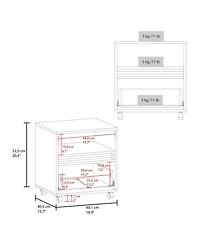Fm Furniture Saxon Nightstand with a Drawer and Open Storage