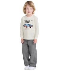 Levi's Toddler Boys' 2T-4T 73 Crewneck Top and Baggy Jeans, 2-Piece Set