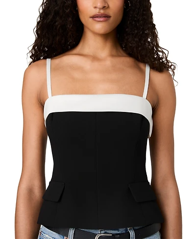 French Connection Women's Azra x Carey Foldover Sleeveless Square-Neck Colorblock Top