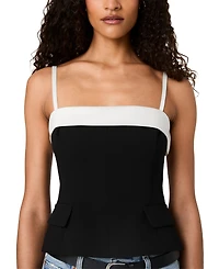 French Connection Women's Azra x Carey Foldover Sleeveless Square-Neck Colorblock Top