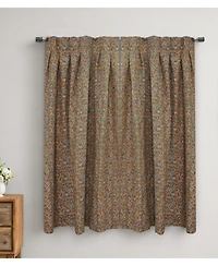 Fabdivine Handcrafted Boho Block Print Two Pleated Pure Linen Curtain