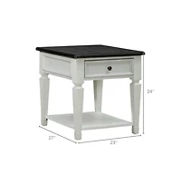 Heartland Furniture Wood End Table with Drawer and Bottom Shelf for Living Room