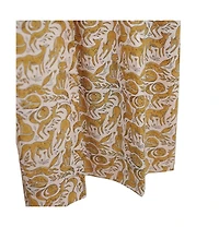 Fabdivine Gheravan Mustard Boho Animal Block Print Linen Curtain