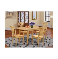 East West Furniture 5 Piece Table and chair set - Dining Table for small spaces and 4 Dining Chairs