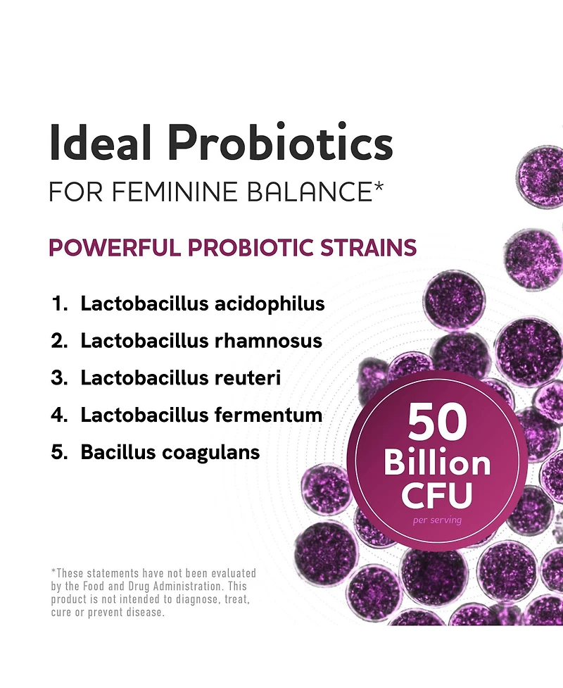 Mav Nutrition Vaginal Probiotics with Prebiotics and Cranberry Extract, 50 Billion Cfu, 30 Capsules