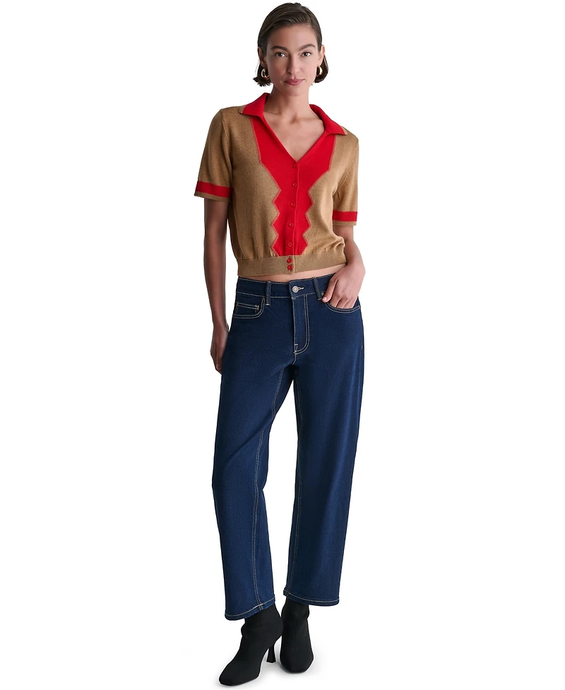 Bcbg Women's Mid-Rise Straight-Leg Jeans