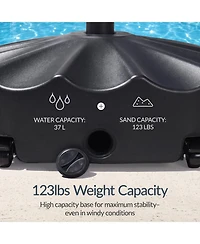 Best Choice Products 123lb Capacity Fillable Mobile Umbrella Base for Patio, Deck, 4 Wheels - Wavy Design