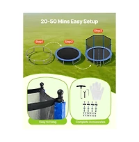 Slickblue Outdoor Round Trampoline with Enclosure Net for Kids