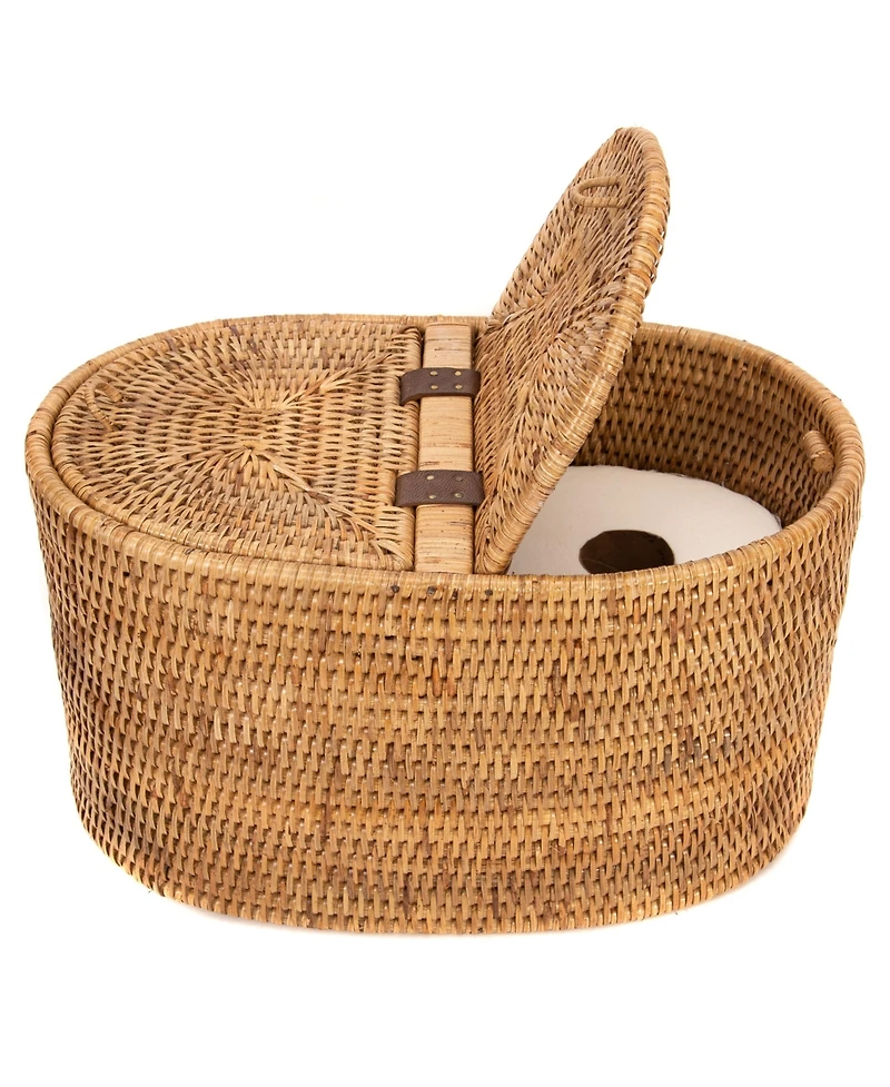 Artifacts Rattan Oval Double Tissue Roll Box