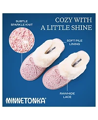 Minnetonka Women's Flurry Scuff Sparkle Knit Slippers