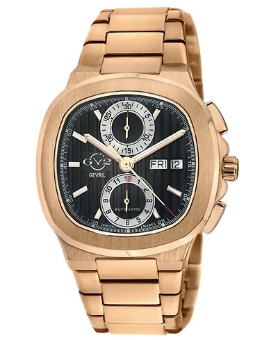 GV2 by Gevril Men's Swiss Made Potente Chronograph Swiss Automatic Ip Stainless Steel Bracelet Watch
