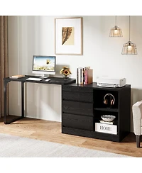 Tribesigns L-Shaped Computer Desk with Drawers and Shelves