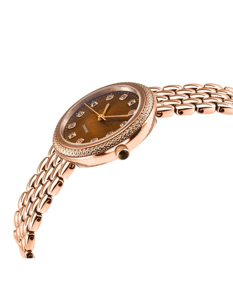 GV2 by Gevril Women's Arezzo Swiss Quartz Ip Stainless Steel Bracelet Diamond Watch