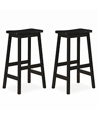 Gymax 29'' Saddle-Seat Counter Height Stools Set of 2 Backless Barstools with Curved Seat