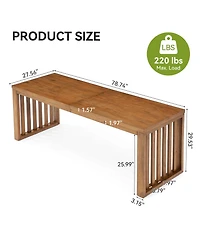 Tribesigns 78.7" Long Two Person Desk,Farmhouse Solid Wood Office Desk