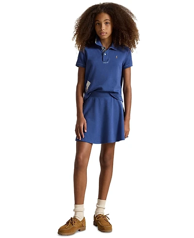Polo Ralph Lauren Girls' 7-16 Short-Sleeve Shirt and Skirts, 2-Piece Set