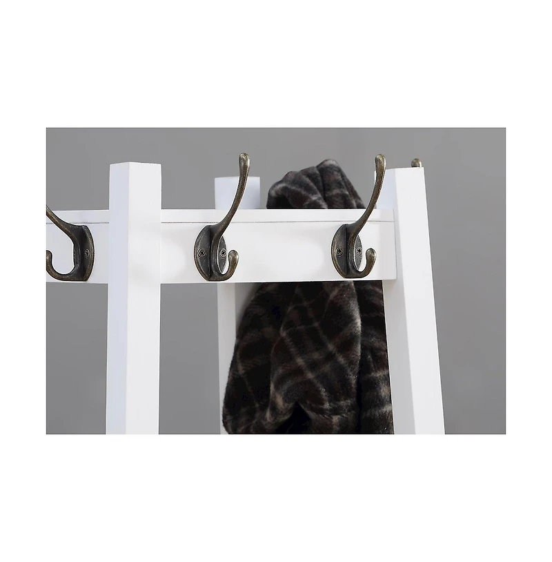 Roundhill Furniture Vassen Coat Rack with 3-Tier Storage Shelves