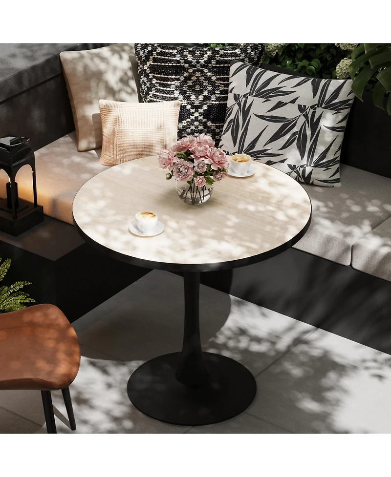 Unho Leisure Marble Dining Table Modern Dining Room Table Round Coffee Table