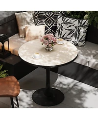 Unho Leisure Marble Dining Table Modern Dining Room Table Round Coffee Table