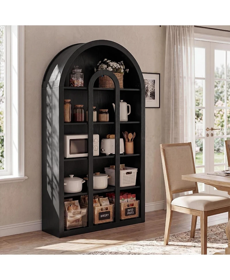 Tribesigns 71" Tall Bookshelf,5-Tier Arched Bookcase with Open Shelves