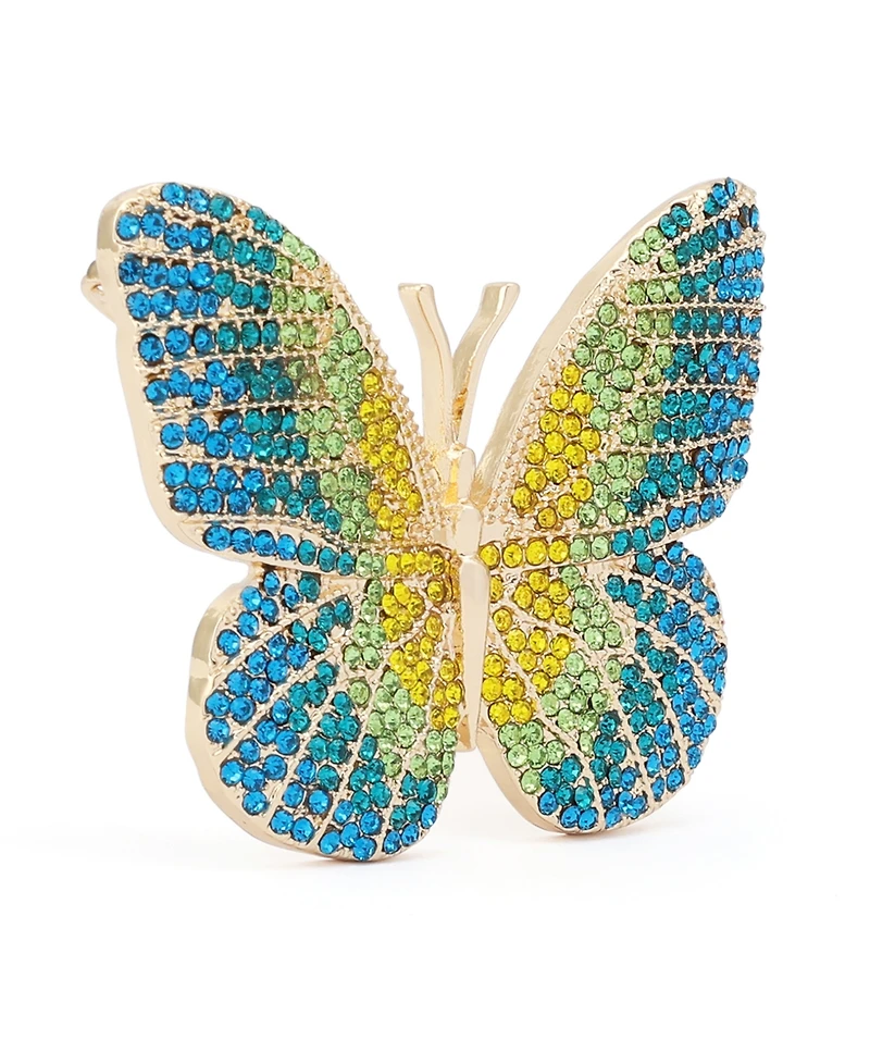 Betsey Johnson Faux-Stone Pave Butterfly Brooch