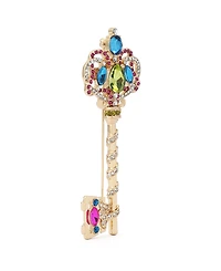 Betsey Johnson Faux-Stone Queen Key Brooch