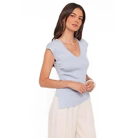 Petal and Pup Women's Tori V-Neck Short-Sleeve Asymmetrical-Hem Top