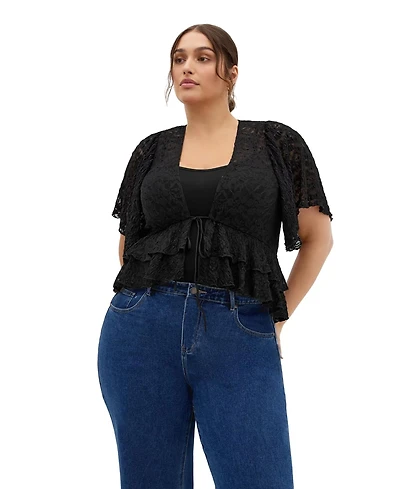 City Chic Plus Lily Dressy Lace Top