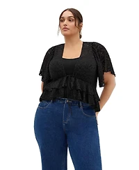 City Chic Plus Lily Dressy Lace Top