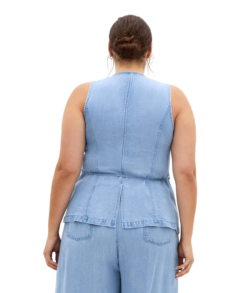 City Chic Women's Plus Evani Soft Denim Vest