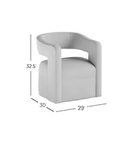 Jofran Lexy Modern Sculpted Curved Upholstered Swivel Accent Chair
