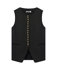 Mint Velvet Women's Linen Button Detail Waistcoat