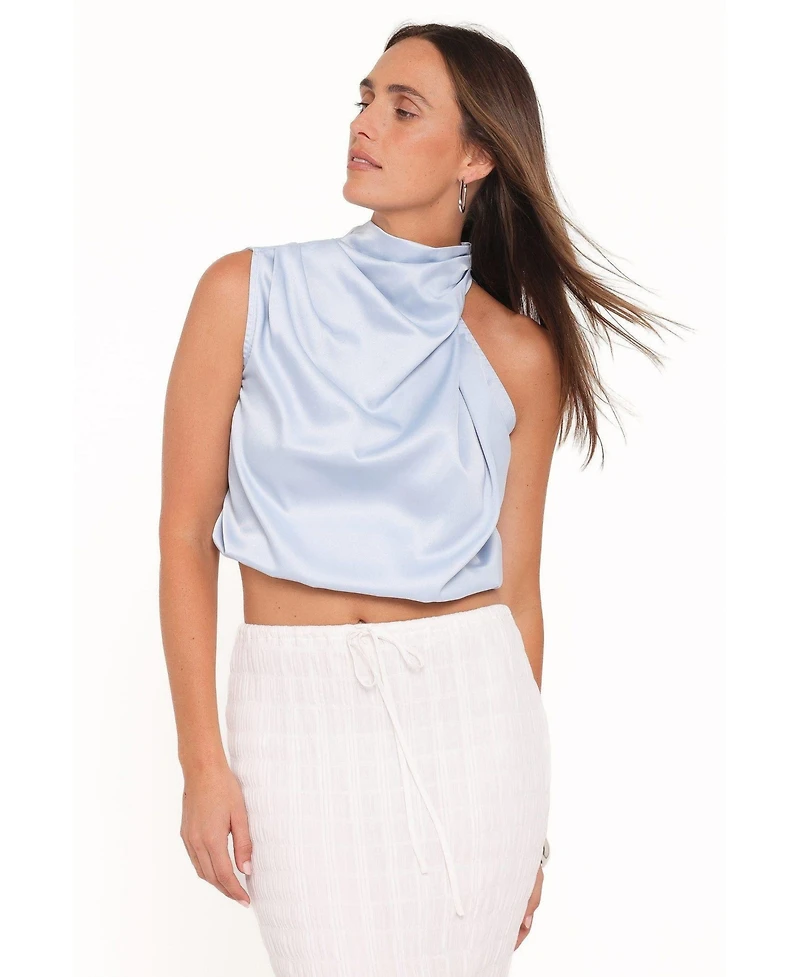 Petal and Pup Women's Cinzia Satin One-Shoulder Top